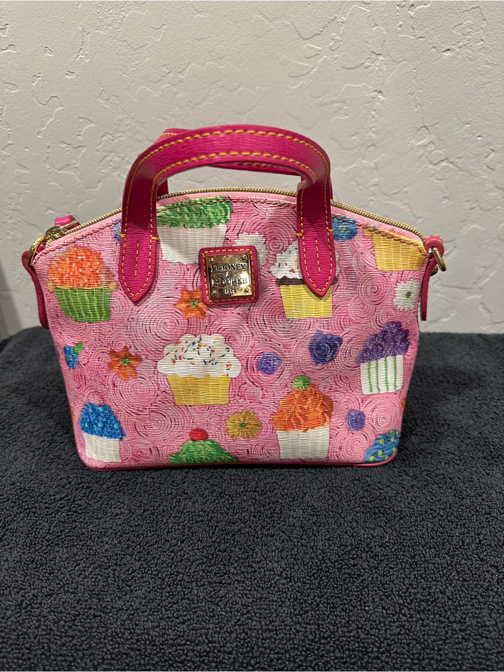 Dooney & Bourke Hot Pink Cupcake Print Mini Satchel
